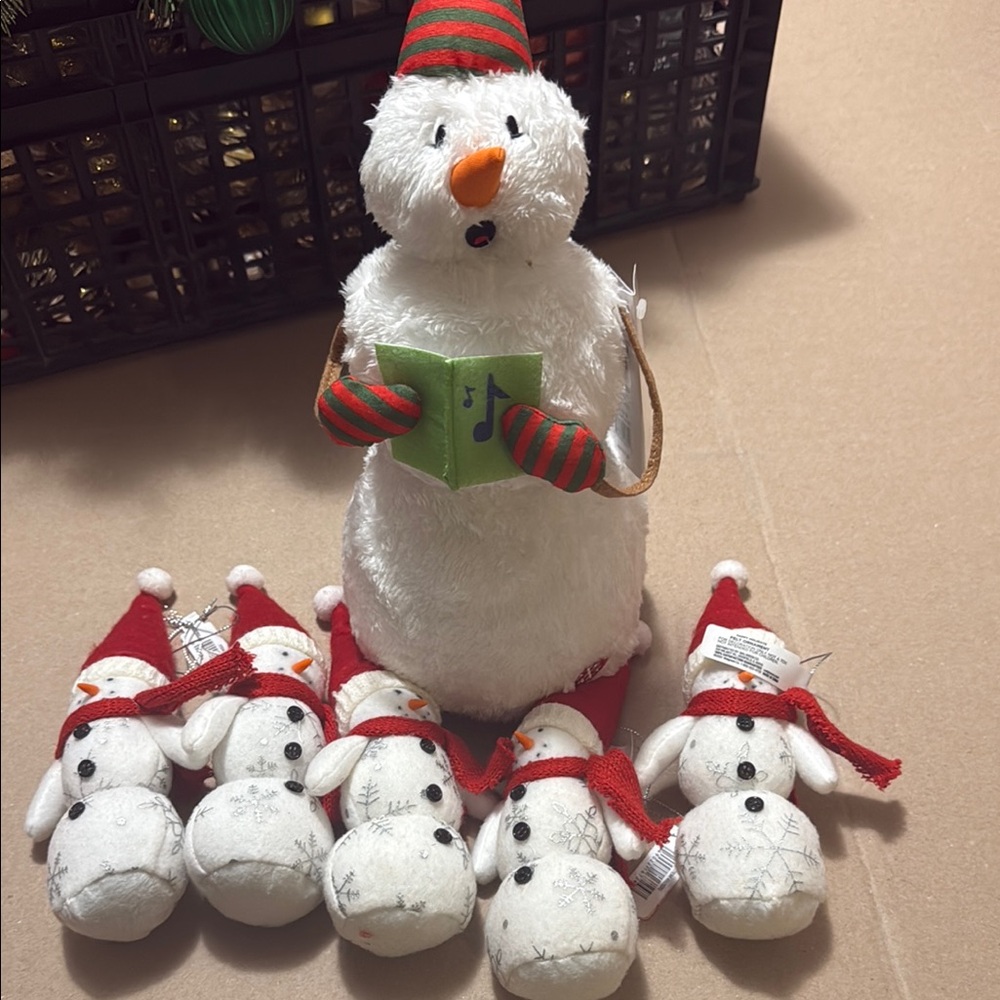 Wondershop Festive animated Snowman with Red and Green Accents